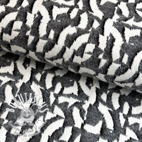 Tissu maille tricot jacquard Comfy Collage shapes grey