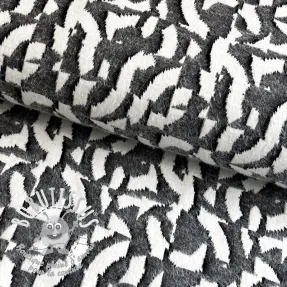 Tissu maille tricot jacquard Comfy Collage shapes grey