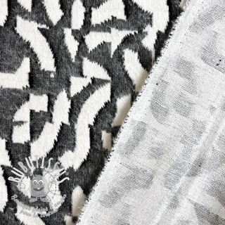 Tissu maille tricot jacquard Comfy Collage shapes grey