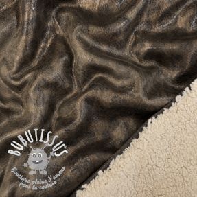 Tissu de manteau Panther Glammy Teddy Lammy brown