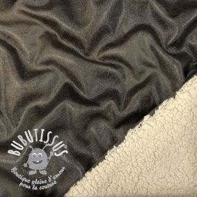 Tissu de manteau Vintage Glammy Teddy Lammy grey