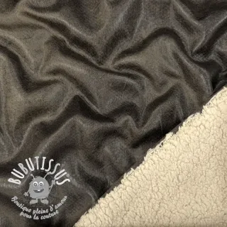 Tissu de manteau Vintage Glammy Teddy Lammy grey