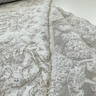 Tissu déco jacquard MACASSAR alover lin