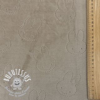 Tissu velours jersey TEDDY Bunny sand