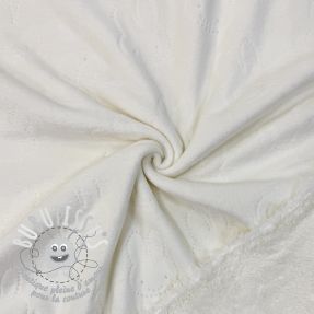Tissu velours jersey TEDDY Bunny off white