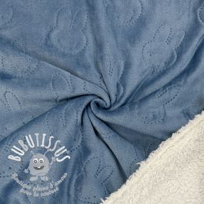 Tissu velours jersey TEDDY Bunny jeans