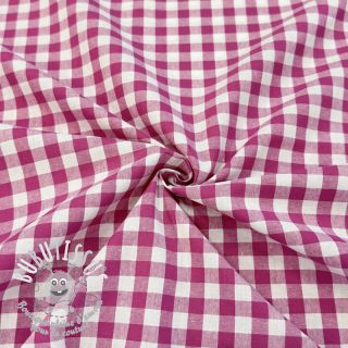 Tissu coton Check fuchsia
