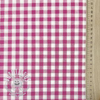 Tissu coton Check fuchsia