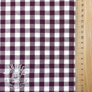 Tissu coton Check aubergine