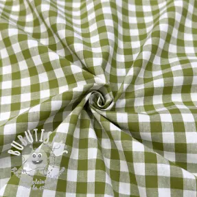 Tissu coton Check old lime