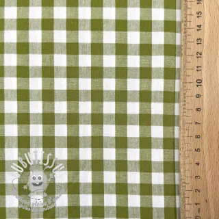 Tissu coton Check old lime