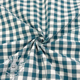 Tissu coton Check petrol