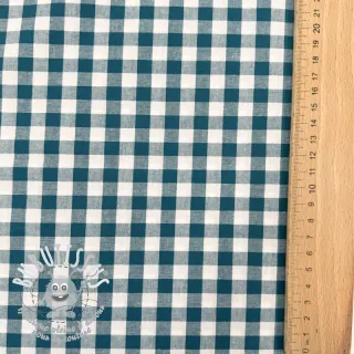 Tissu coton Check petrol