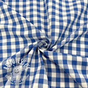 Tissu coton Check sky