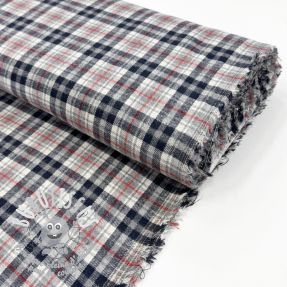 Scottish Check YARN DYED BRUSHED navy ecru red