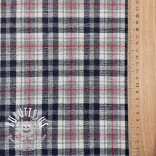 Scottish Check YARN DYED BRUSHED navy ecru red