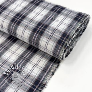 Scottish Check YARN DYED BRUSHED white navy
