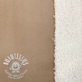 Tissu velours jersey TEDDY sand