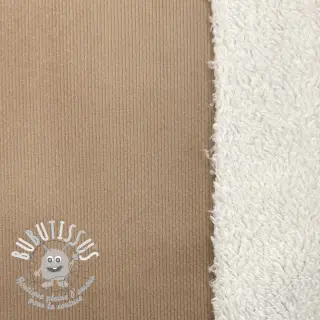 Tissu velours jersey TEDDY sand