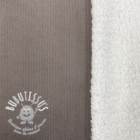 Tissu velours jersey TEDDY taupe