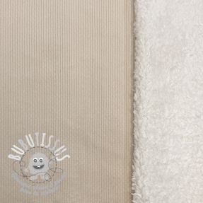 Tissu velours jersey TEDDY light sand