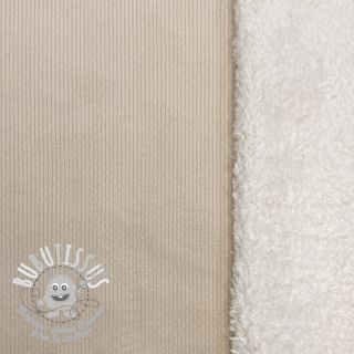Tissu velours jersey TEDDY light sand