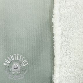 Tissu velours jersey TEDDY old green