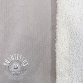 Tissu velours jersey TEDDY light grey