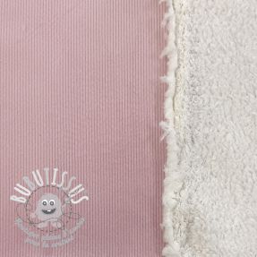 Tissu velours jersey TEDDY light pink