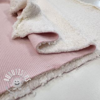 Tissu velours jersey TEDDY light pink
