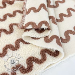 Tissu de manteau TEDDY JACQUARD Waves camel