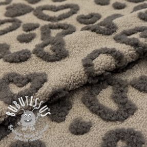 Tissu de manteau TEDDY Hearts sand