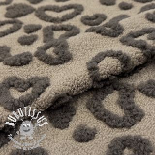 Tissu de manteau TEDDY Hearts sand