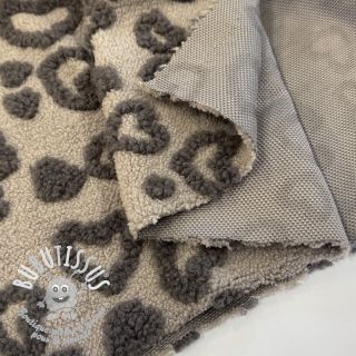 Tissu de manteau TEDDY Hearts sand