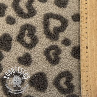 Tissu de manteau TEDDY Hearts sand