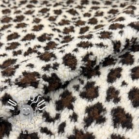 Tissu de manteau TEDDY Panthera off white