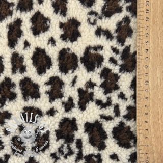 Tissu de manteau TEDDY Panthera off white