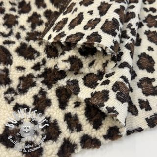 Tissu de manteau TEDDY Panthera off white