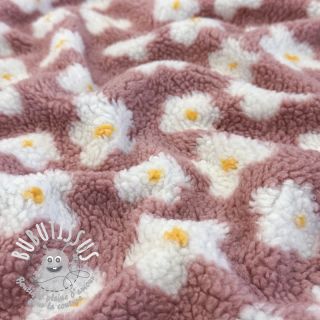 Tissu de manteau TEDDY Daisy old pink