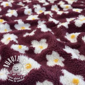 Tissu de manteau TEDDY Daisy brom beere