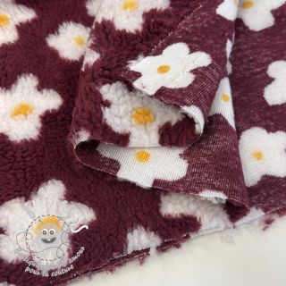 Tissu de manteau TEDDY Daisy brom beere