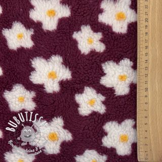 Tissu de manteau TEDDY Daisy brom beere