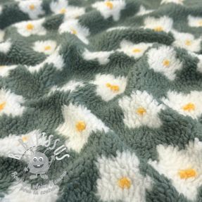 Tissu de manteau TEDDY Daisy old green