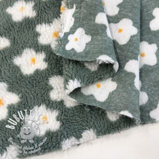 Tissu de manteau TEDDY Daisy old green