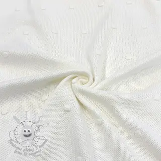 Tissu tricot BIG KNIT DOT off white