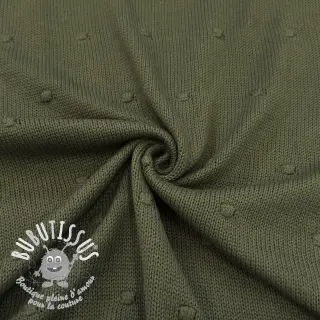Tissu tricot BIG KNIT DOT camo green