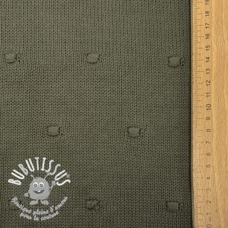 Tissu tricot BIG KNIT DOT camo green
