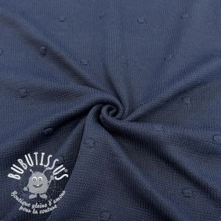 Tissu tricot BIG KNIT DOT navy