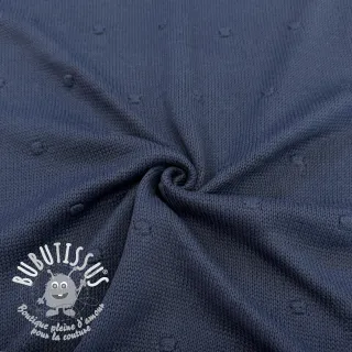Tissu tricot BIG KNIT DOT navy