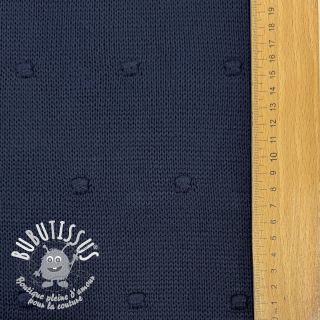 Tissu tricot BIG KNIT DOT navy